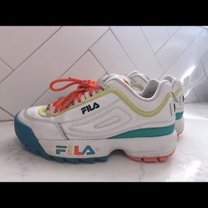 Fila Disruptor Multicolor and white sneakers